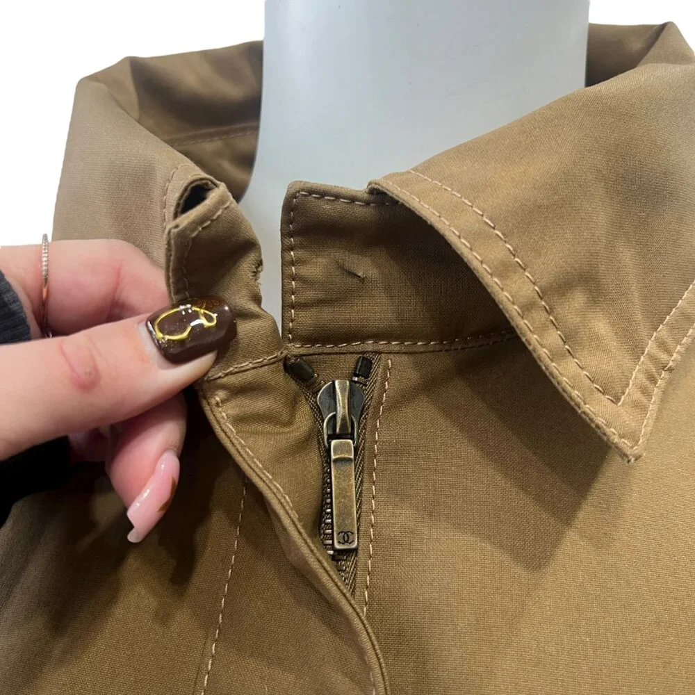 $6000 CHANEL 2020 Resort Brown Camel Trench Coat Jacket size FR 36/4